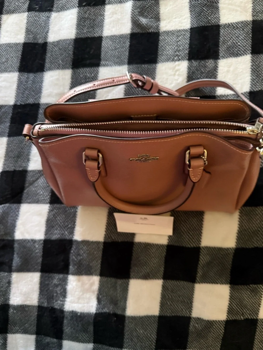 Coach Pebble Leather Satchel in Cognac - Picture 3 of 4